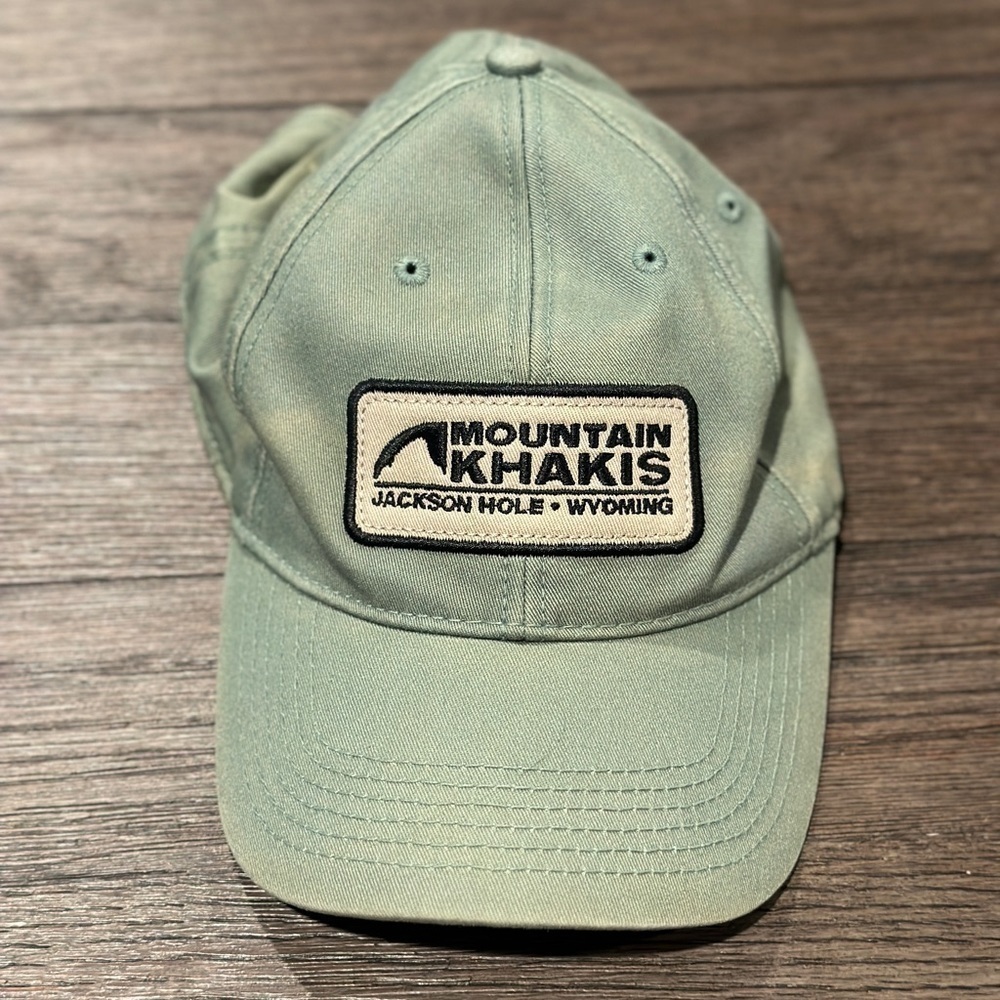 Mountain Kahkis Jackson Hole Wyoming green adjustable cotton‎ hat cap